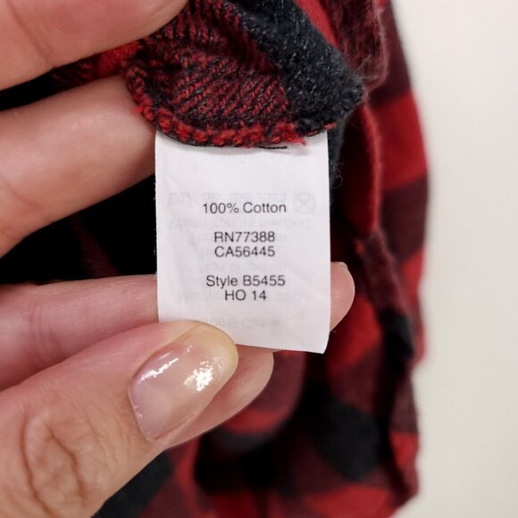 Madewell Flannel Shirt Button Up Red Buffalo Plaid Long Sleeve Size Small Boxy - Picture 12 of 13